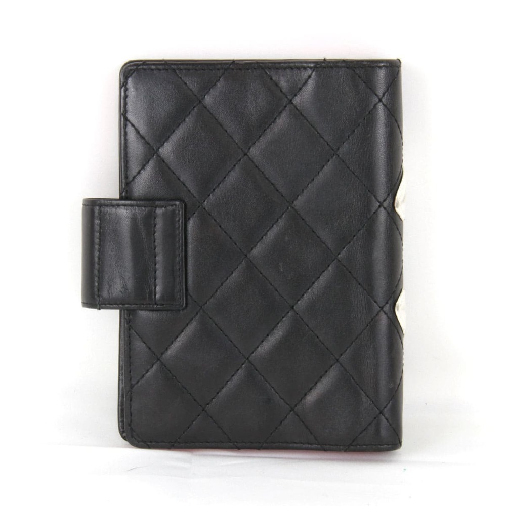 Chanel Cover Agenda Line Notebook Leather Cambon Black
